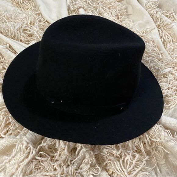 ANTHROPOLOGIE Amelia Black Fedora Wool Hat main image 6